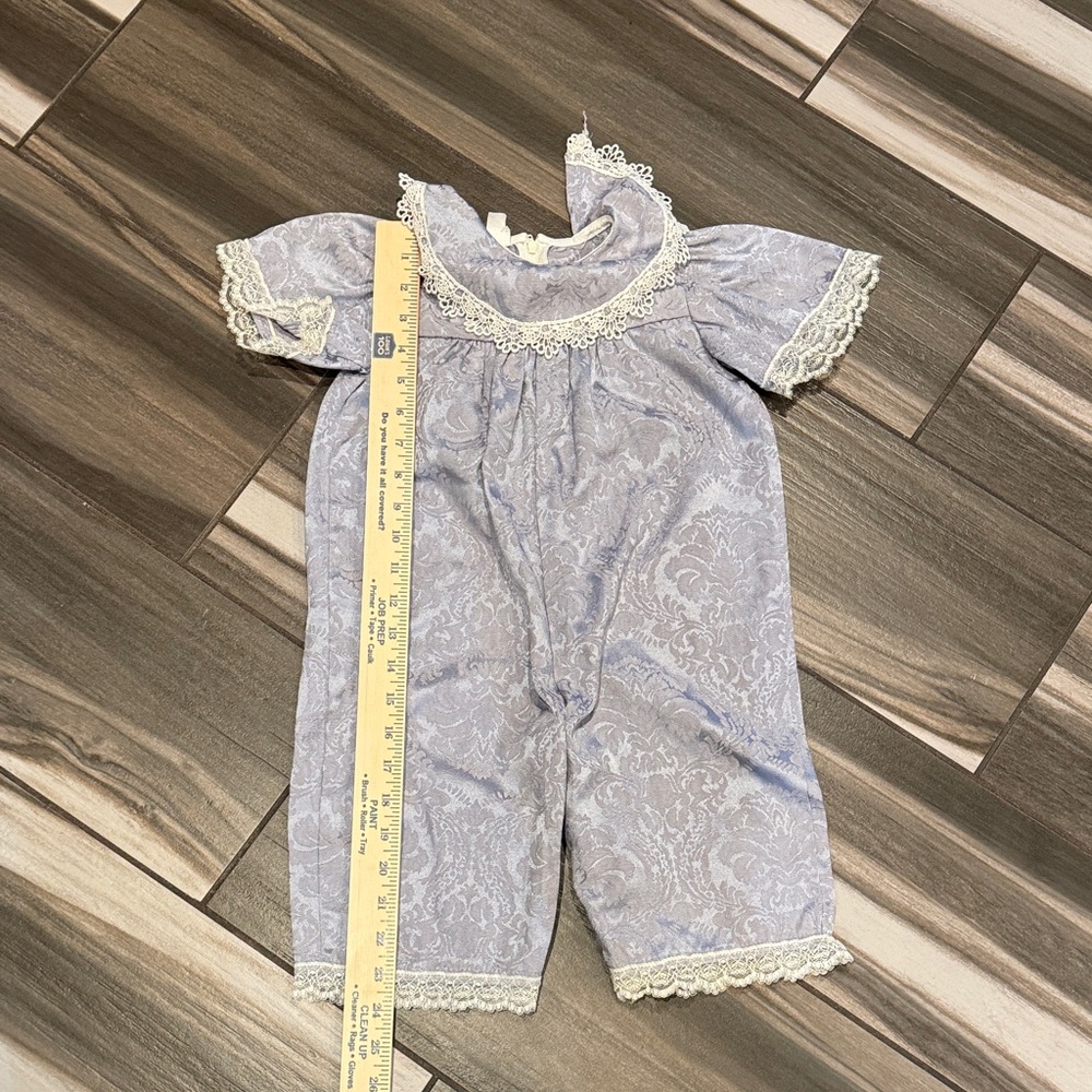 Vintage romper honeybee Lace Trimmed Lavender Baby Romper